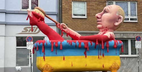 
путін у крові та повільний Шольц: головною темою карнавалу в Німеччині стала війна в Україні (фото, відео)