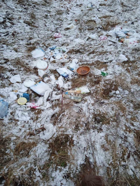 
У центрі села на Чортківщині місцеві жителі влаштували смітник (фото)