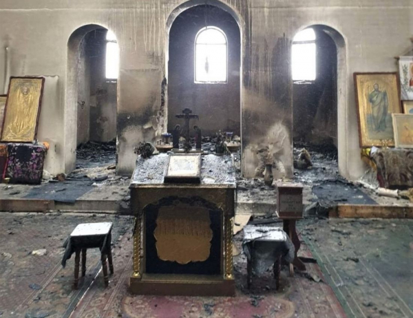 
У храмі, який підпалили на Шумщині, вціліла лише ікона (фото)