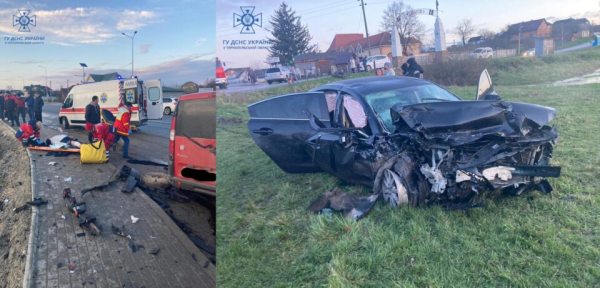 На Чортківщині масштабна аварія: уламки авто розкидані по всій дорозі, є травмовані