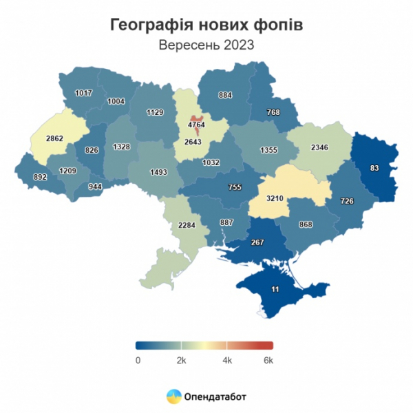 
Українці масово відкривають ФОП, але Тернопільщина знову пасе задніх (інфографіка)