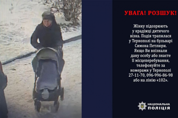 Поліція розшукує жінку, яка вкрала на бульварі дитячий візок