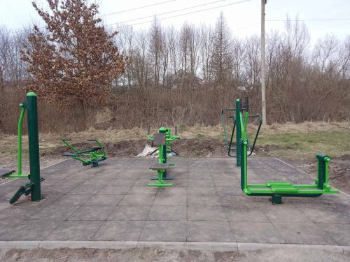 
У селі на Кременеччині тепер є сучасний спортмайданчик з тренажерами (фото)