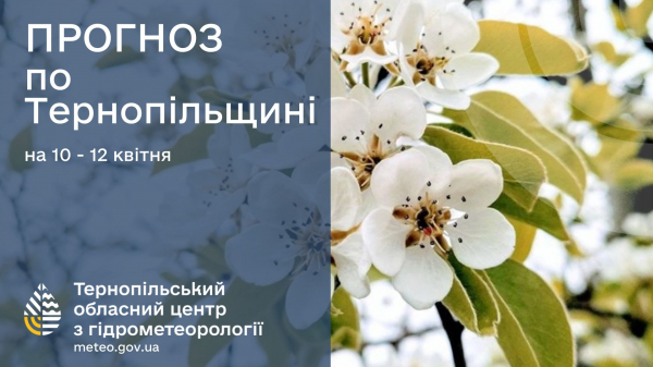 
Завтра у Тернополі очікують до 25° тепла: прогноз погоди на 10-12 квітня