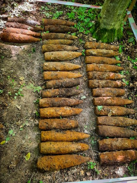 
Надзвичайна подія: у лісі на Монастирищині виявили 16 артилерійських снарядів (фото)