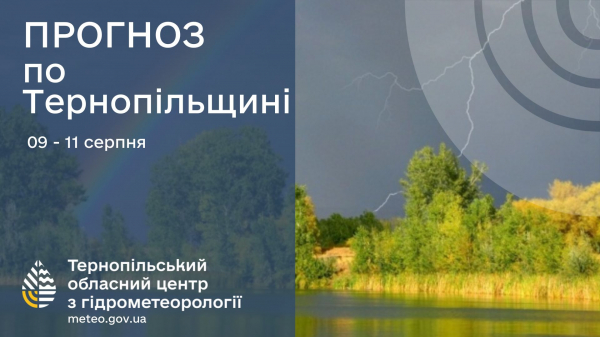 
На Тернопільщині очікують грози: прогноз погоди на найближчих 3 дні