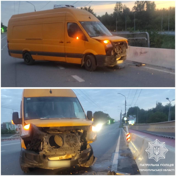 
У Тернополі водій «під мухою» врізався у бетонний відбійник (фото)