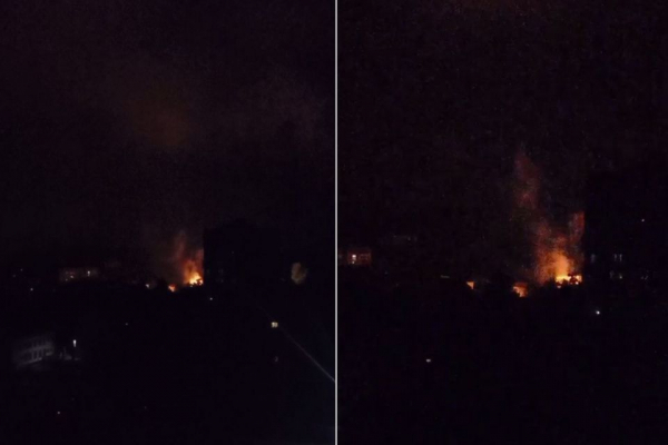 Яскраві спалахи та дим бачили вночі на Східному: дивіться відео, що відбувалося