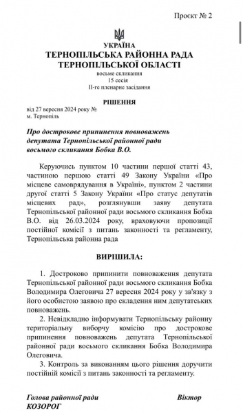 Володимир Бобко — вже не депутат! У Тернопільській райраді не знають, де подівся