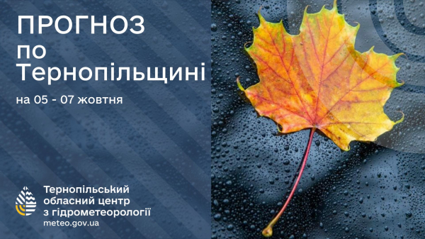 
Якою буде погода на Тернопільщині цих вихідних – прогноз гідрометцентру