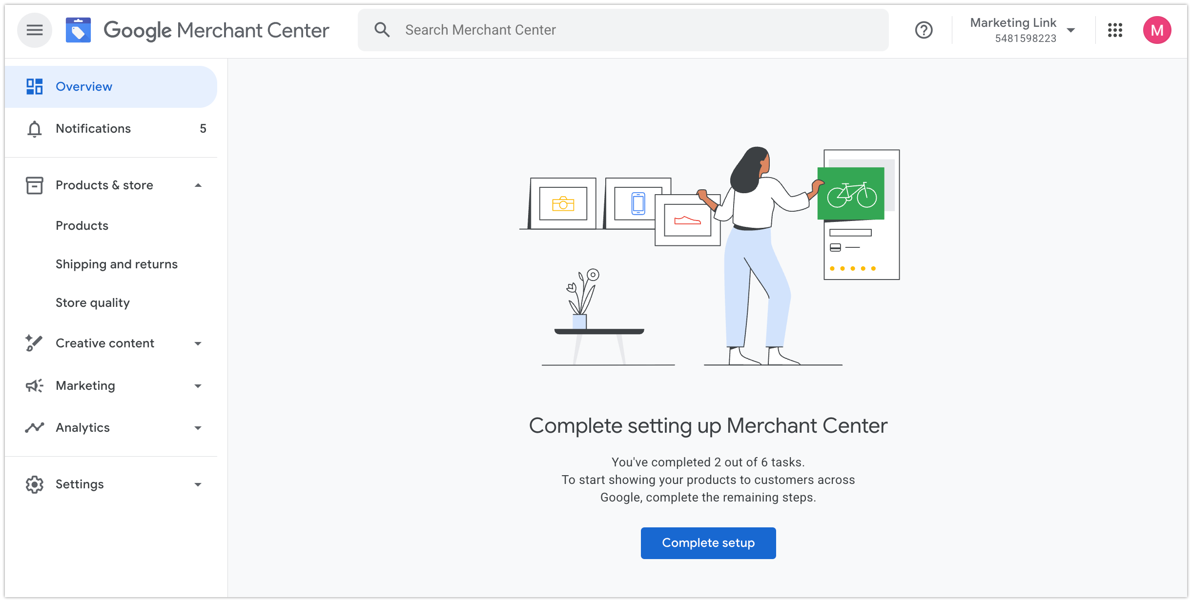 Создание аккаунта в Google Merchant Center
