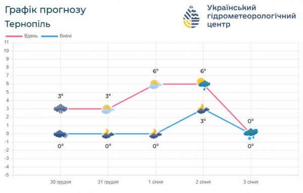 
До +10°, а потім похолодання: якою буде погода на Тернопільщині у січні