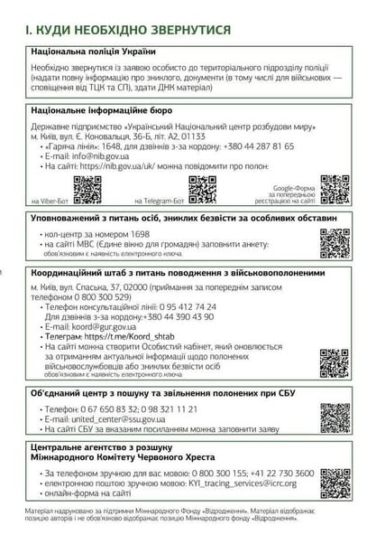 
Алгоритм дій громадян на Тернопільщині щодо зниклих безвісти (фото)