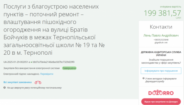 На огорожі біля тернопільських шкіл витратять майже 600 тисяч