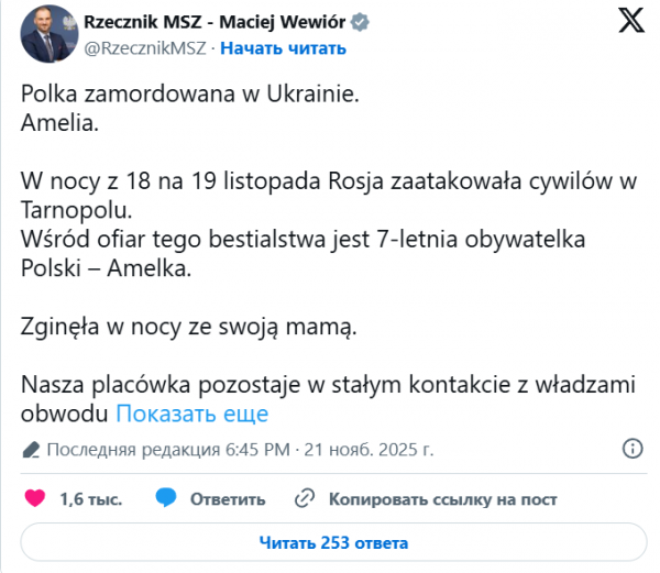 У Тернополі від російської атаки загинула 7-річна громадянка Польщі (фото)
