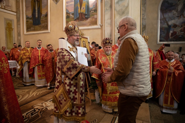 Патріарх Святослав відзначив мецената Петра Гадза: у Бучачі подякували за багаторічну підтримку ліцею св. Йосафата (фото, відео)