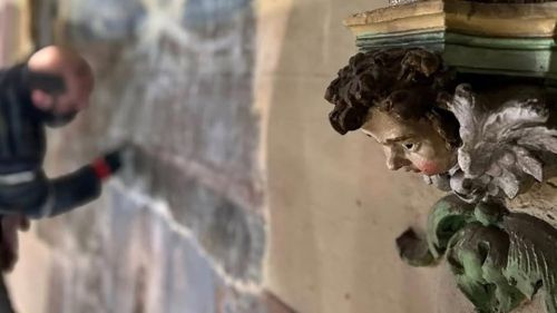 У Бережанах презентують відреставровані настінні розписи початку ХХ століття