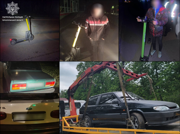 За добу на Тернопільщині 6 водіїв авто та електросамокатів сіли за кермо напідпитку (фото)