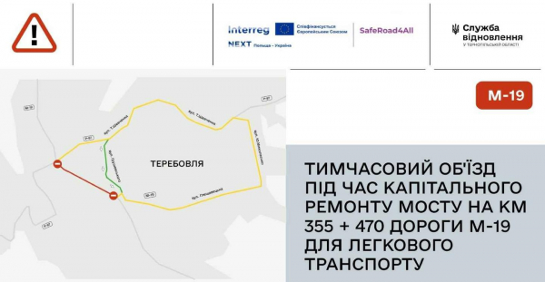 На початку червня на рік перекриють рух ділянкою міжнародної траси у Теребовлі (схема об'їзду)
