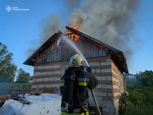 На Тернопільщині за добу ліквідували дві пожежі, врятували чоловіка та знищили боєприпас (фото)