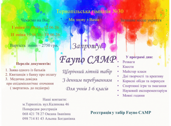 Літні табори для школярів працюватимуть в Тернополі: деталі