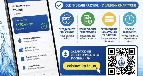 Жителі Зборова можуть контролювати рахунки за воду та подавати показники у спеціальному застосунку