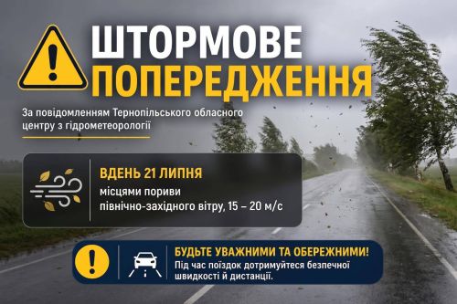 Штормове попередження на Тернопільщині: правила безпеки під час негоди