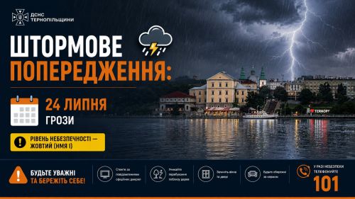 Грози очікують на Тернопільщині: штормове попередження