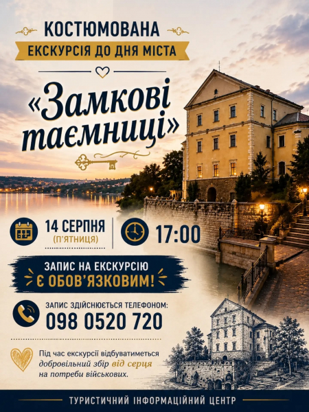 «Замкові таємниці»: у Тернополі відбудеться унікальна та благодійна костюмована екскурсія