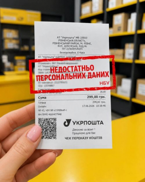 Не поспішайте викидати чеки з Укрпошти: нові вимоги НБУ несуть ризики для захисту персональних даних