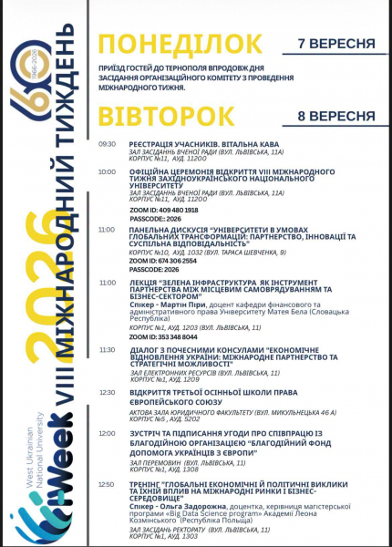У ЗУНУ відбудеться VIII Міжнародний тиждень «Університети для людей, партнерства та прогресу» (програма)