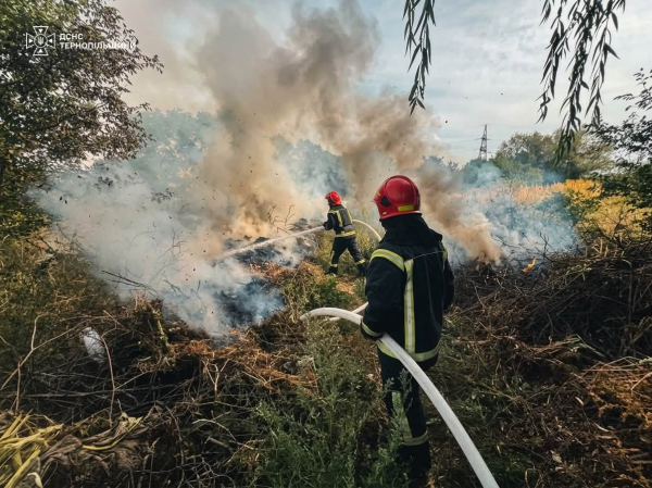 Горіло стихійне сміттєзвалище у Кременці (фото)