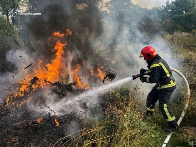 Горіло стихійне сміттєзвалище у Кременці (фото)