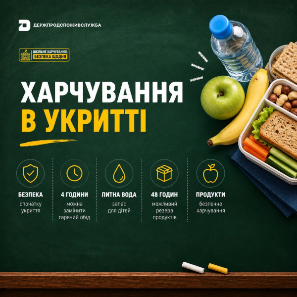 Харчування школярів під час повітряної тривоги: вимоги до безпечності