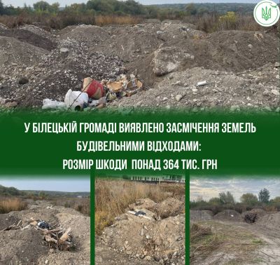 Засмічену ділянку виявили у Білецькій громаді: шкоду оцінили у 364 тисячі гривень