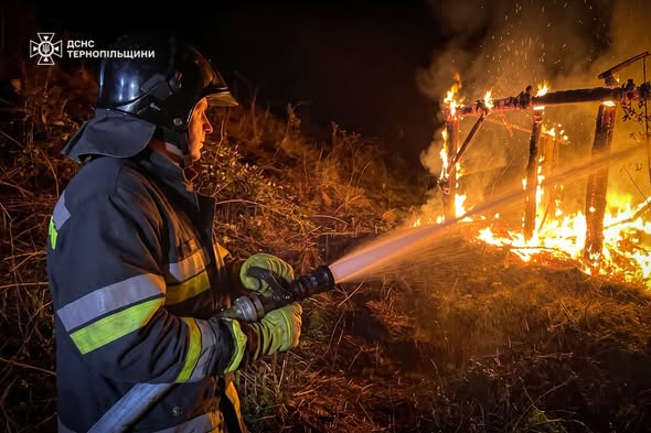 Під час пожежі на Тернопільщині згоріли 30 складометрів дров (фото)