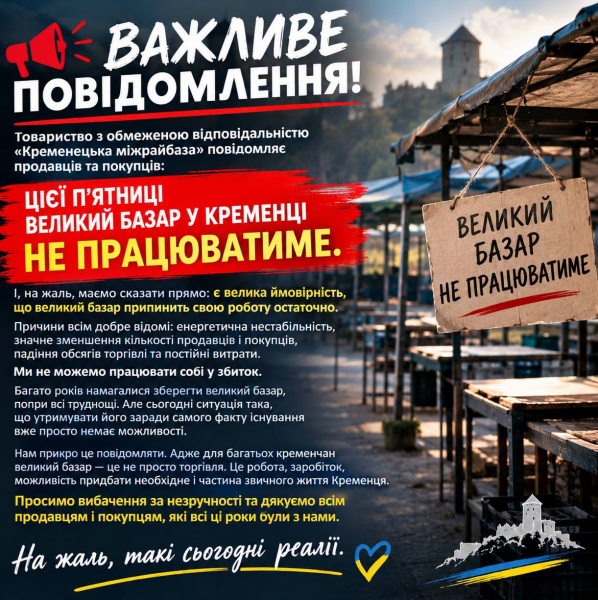 Великий базар у Кременці припиняє свою роботу остаточно (фото)
